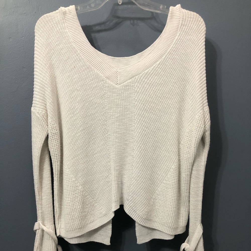 Cream Bell-Sleeve Sweater